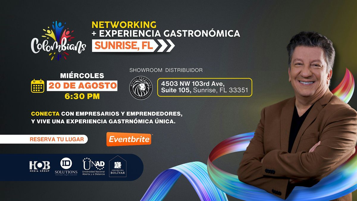 COLOMBIANS NETWORKING + EXPERIENCIA GASTRONÓMICA, 20 August | Event in Sunrise | AllEvents