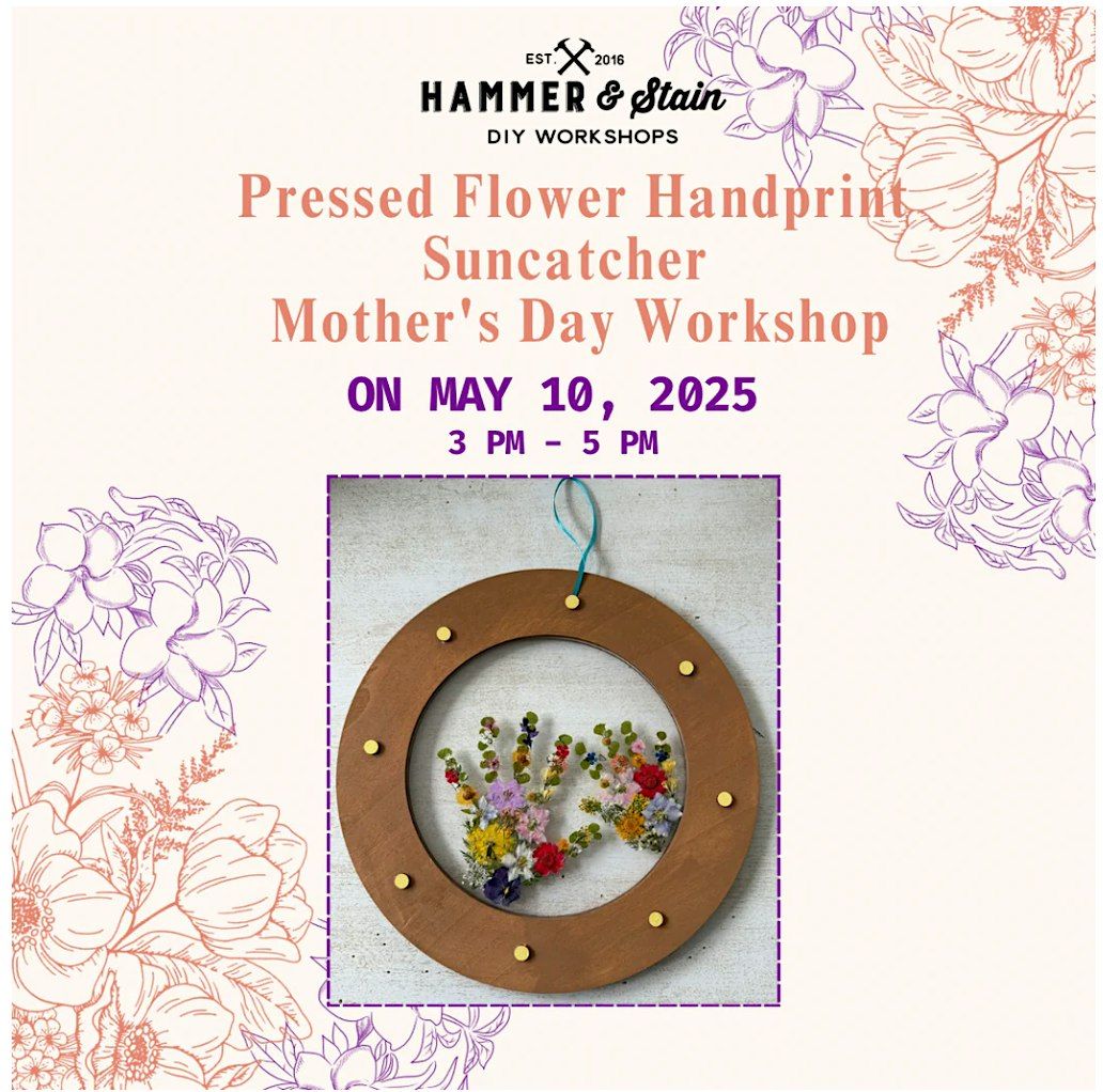 Pressed Flower Handprint Suncatcher – Mother’s Day Workshop, 10 May | Event in Rockville | AllEvents