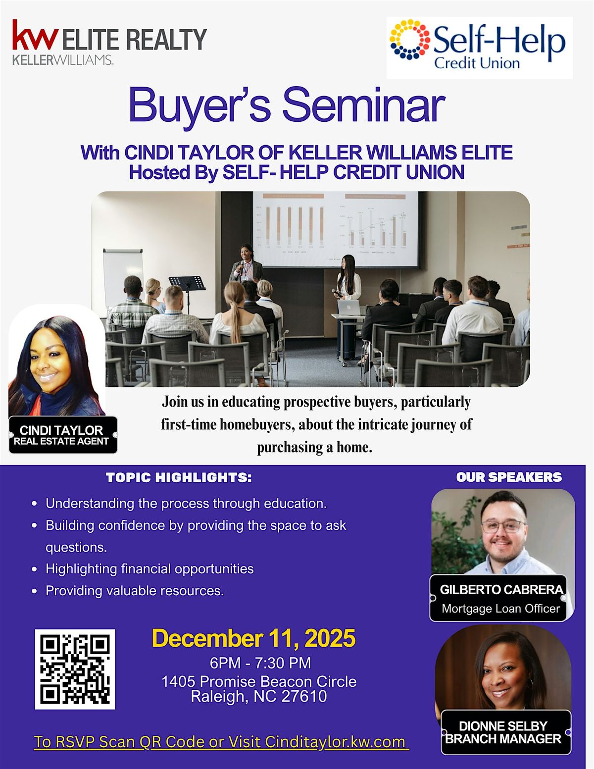 Buyer’s Seminar With Cindi Taylor Of Keller Williams Elite, 11 December | Event in Raleigh | AllEvents