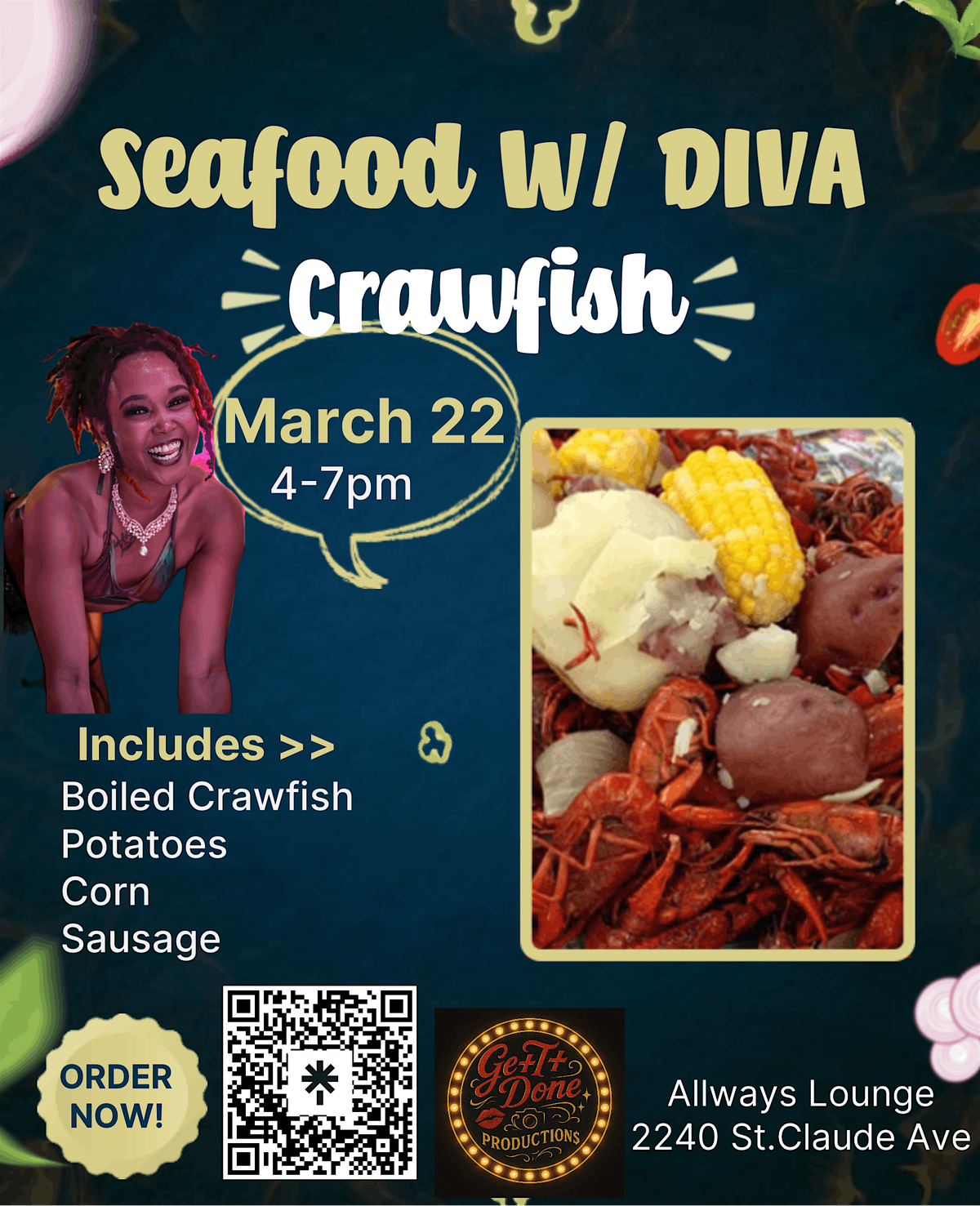 Seafood W/ DIVA, 22 March | Event in New Orleans | AllEvents