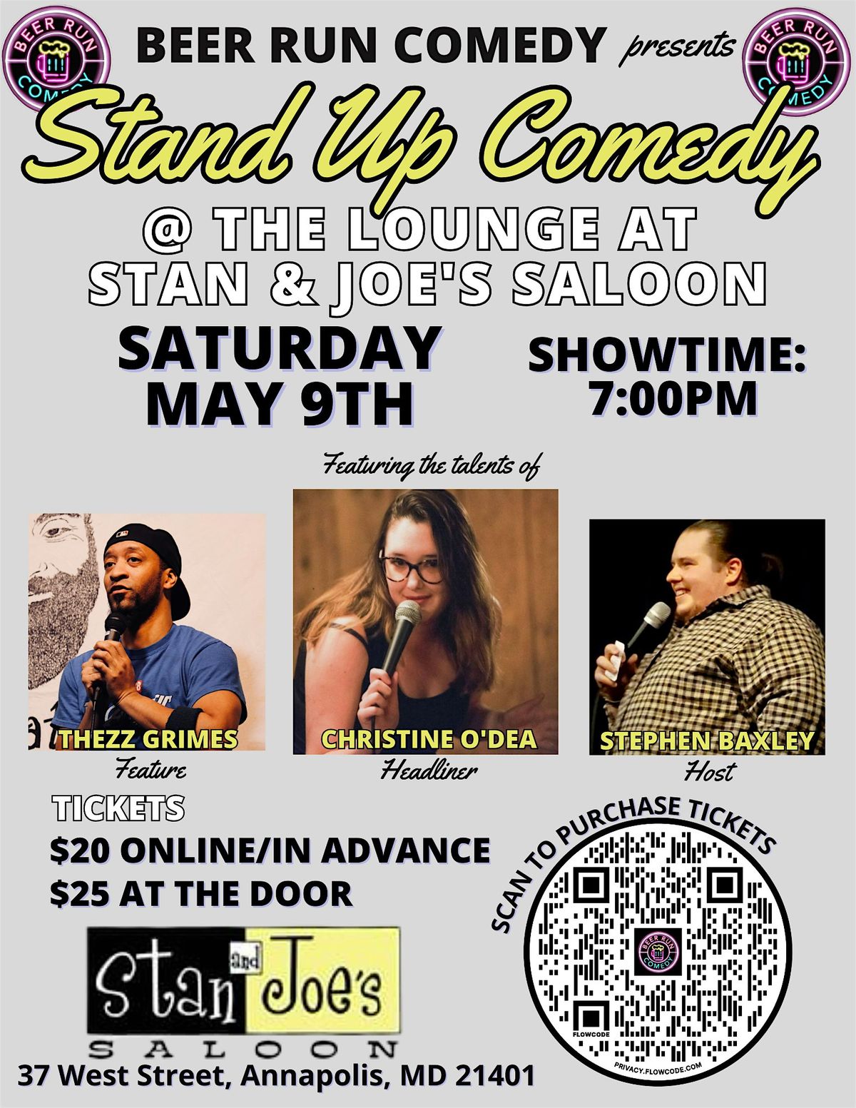 Stand Up Comedy Night at The Lounge @  Stan and Joe's Saloon, 9 May | Event in Annapolis | AllEvents