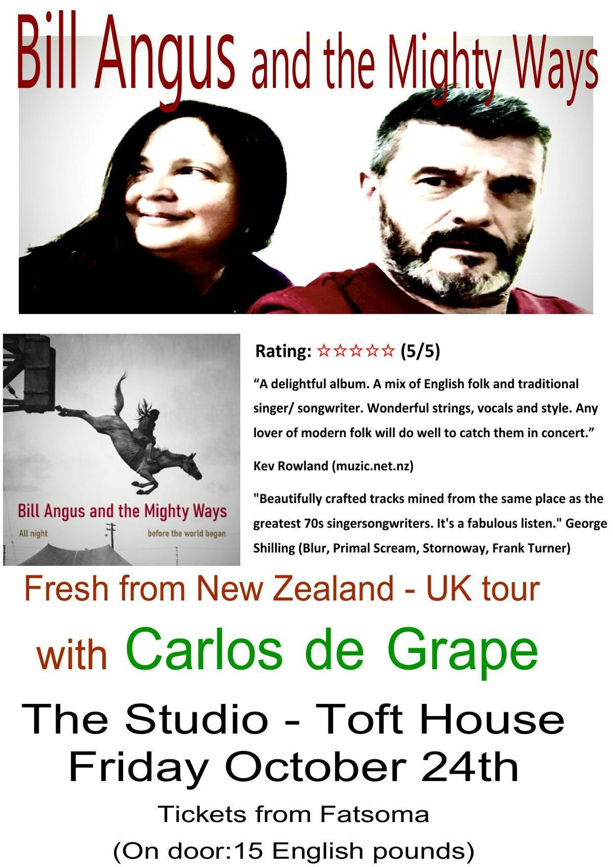 BILLY ANGUS &amp; THE MIGHTY WAYS, 24 October | Event in Middlesbrough | AllEvents
