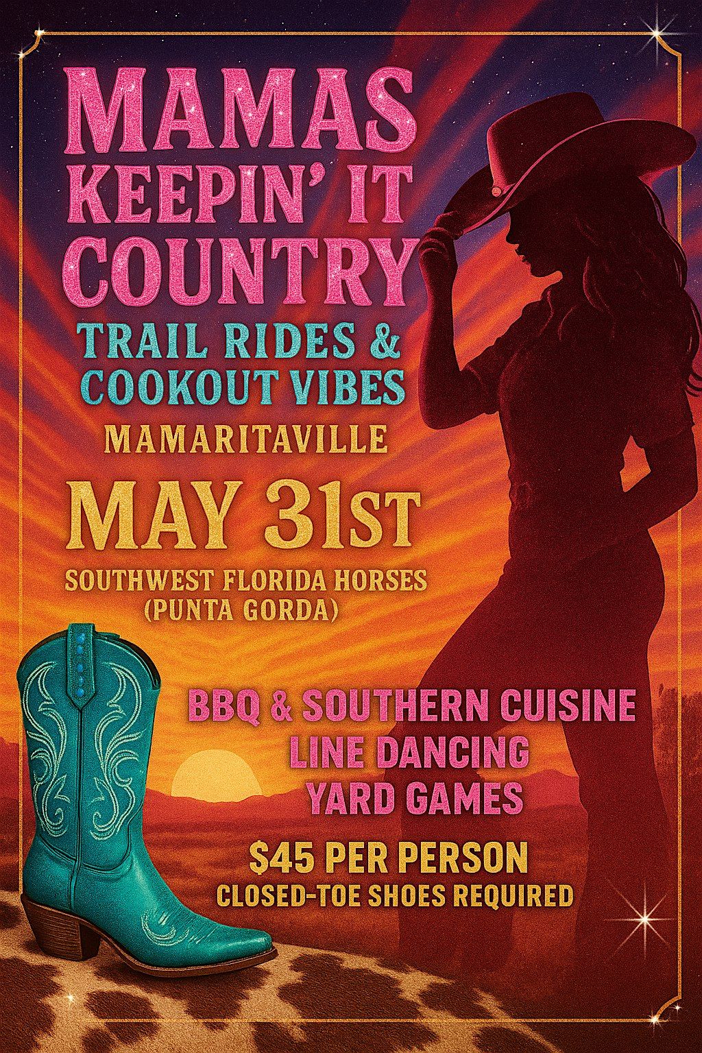Mamas Keepin’ It Country ! Trail Rides & Cookout Vibes, 31 May | Event in Punta Gorda | AllEvents