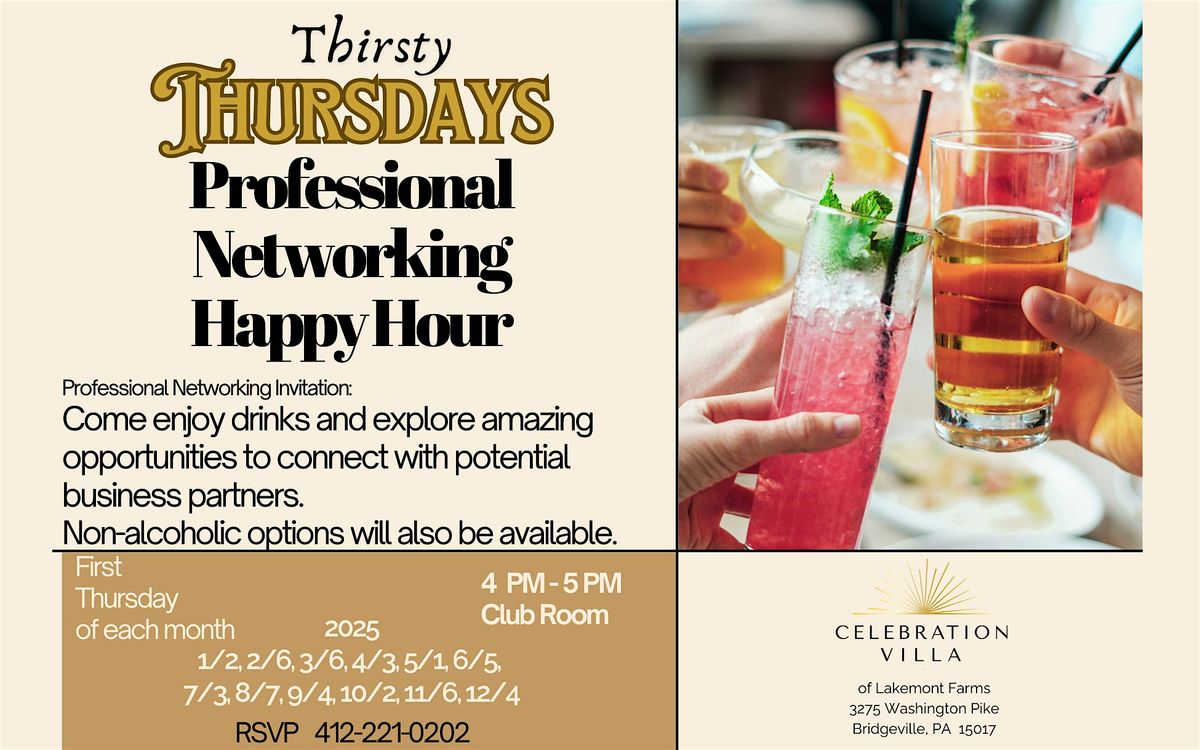 Raise Your Glass to New Connections:Thirsty Thursdays Networking Happy Hour | Event in Bridgeville | AllEvents