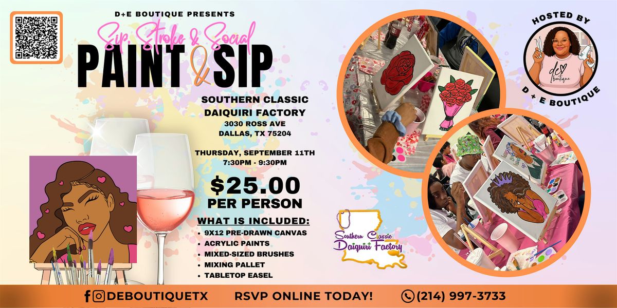 Sip, Stroke & Social at Southern Classic Daiquiri Factory, 11 September | Event in Dallas | AllEvents