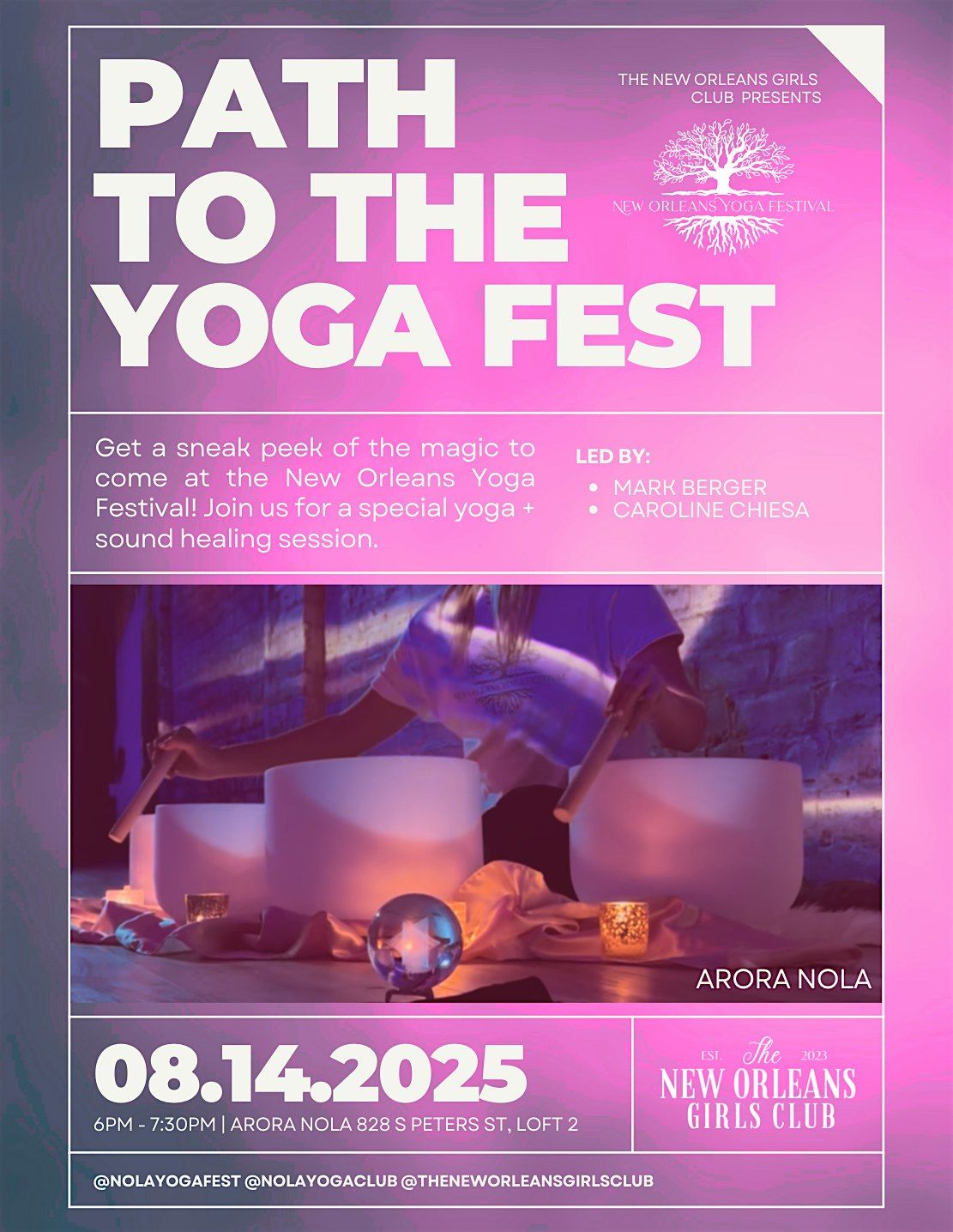 Road to the Yoga Fest: A Preview Series at ARORA, 14 August | Event in New Orleans | AllEvents