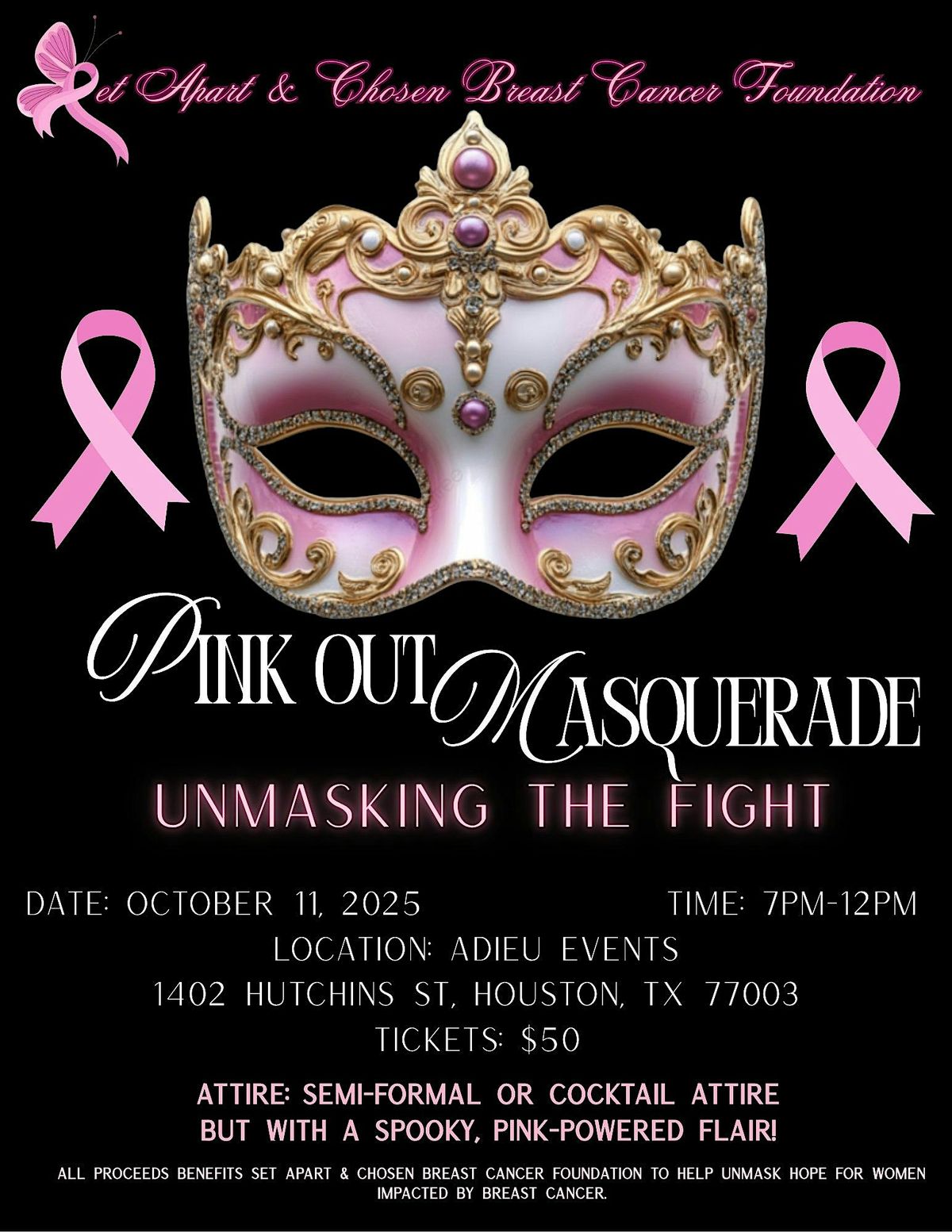 Pink Out Masquerade – Unmasking the Fight, 11 October | Event in Houston | AllEvents