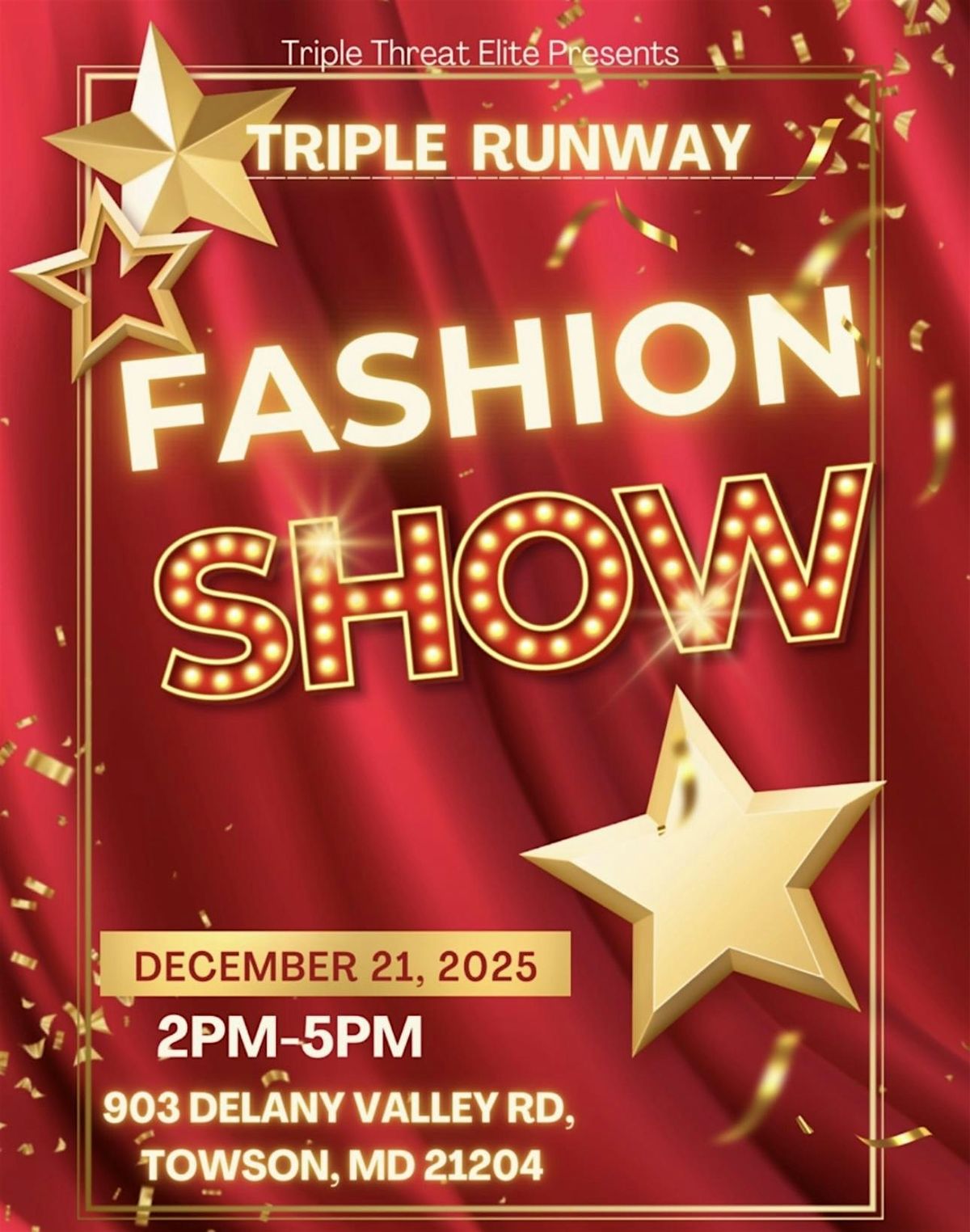 TRIPLE RUNWAY PT2, 21 December | Event in Towson | AllEvents