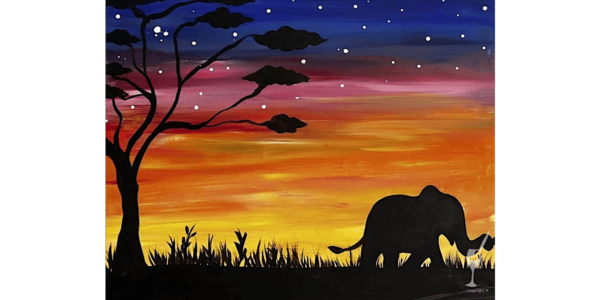 African Vibrant Sunset - Paint and Sip in Houston | Classpop!™, 4 August | Event in Baytown | AllEvents
