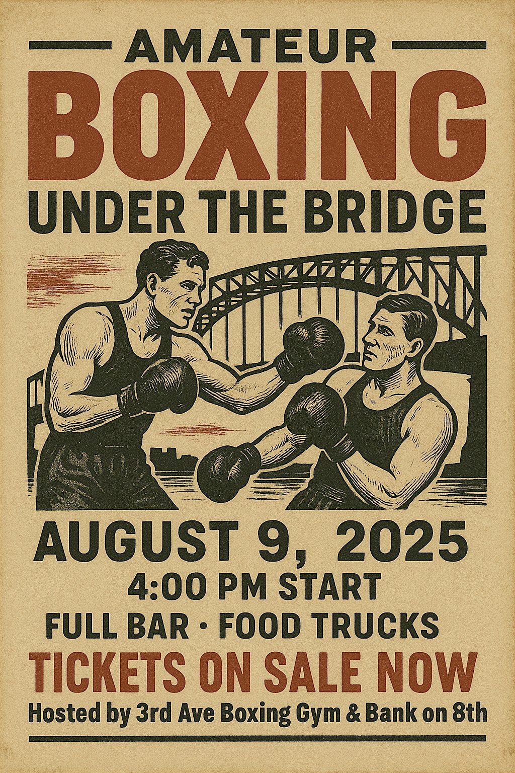 Boxing Under The Bridge Hosted by 3rd Ave Gym & Bank on 8th, 9 August | Event in Homestead | AllEvents