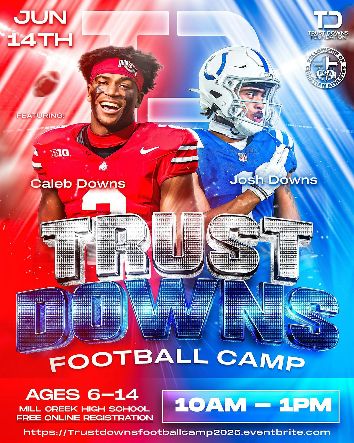 The Downs Family 1st Annual Football Camp Featuring Josh and Caleb Downs, 14 June | Event in Hoschton | AllEvents