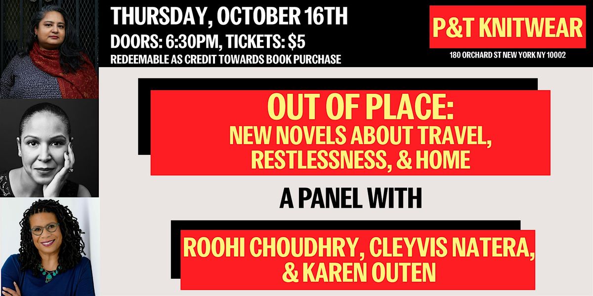 Out of Place: New Novels about Travel, Restlessness, and Home, 16 October | Event in New York | AllEvents