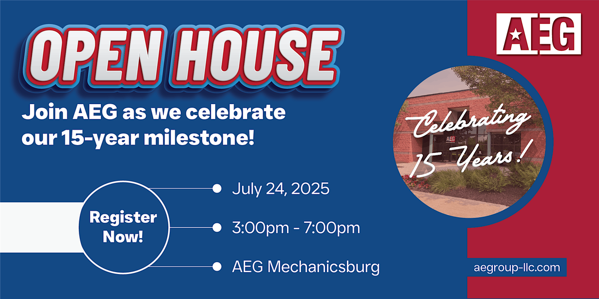 AEG 15-Year Open House Celebration | Event in Mechanicsburg | AllEvents