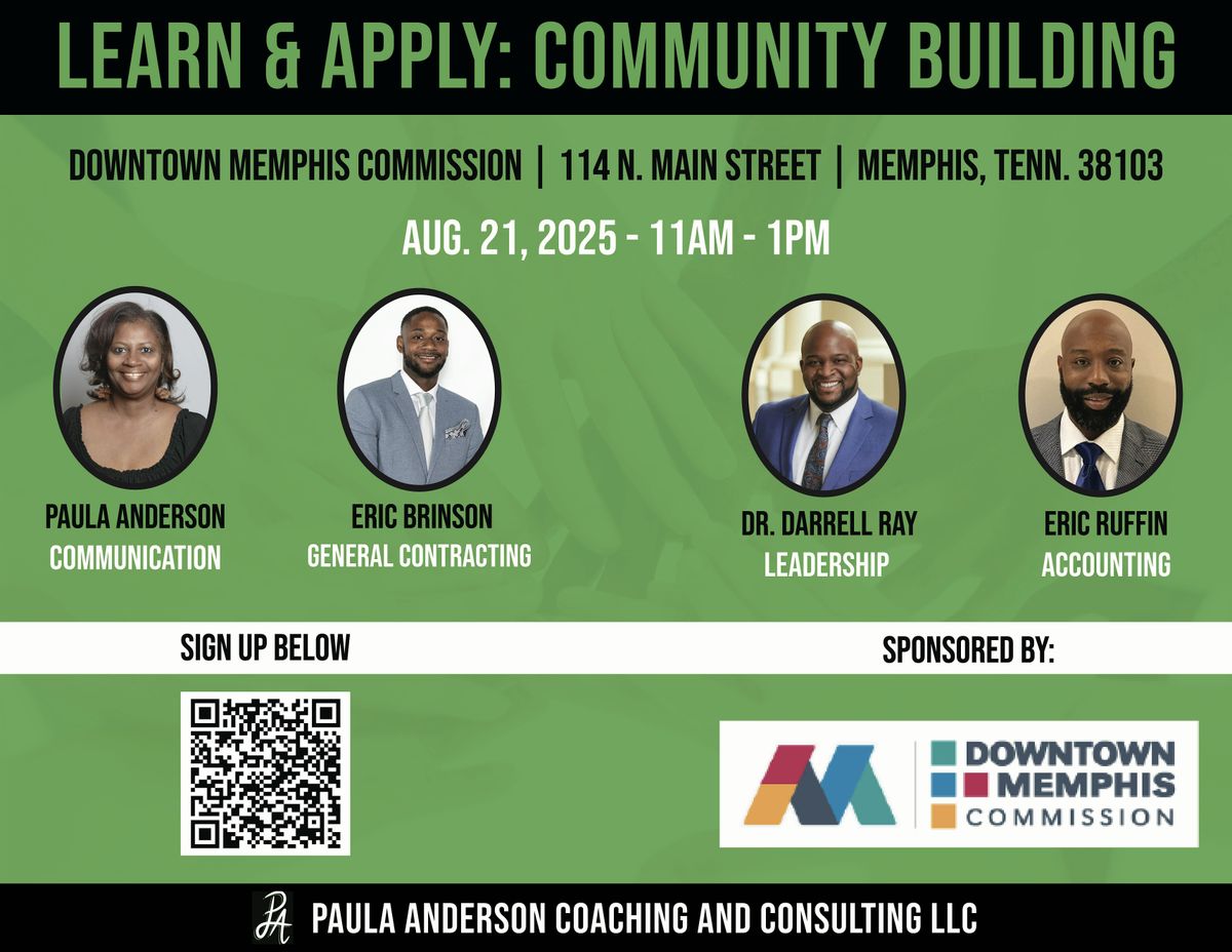 Learn & Apply: Community Building, 21 August | Event in Memphis | AllEvents