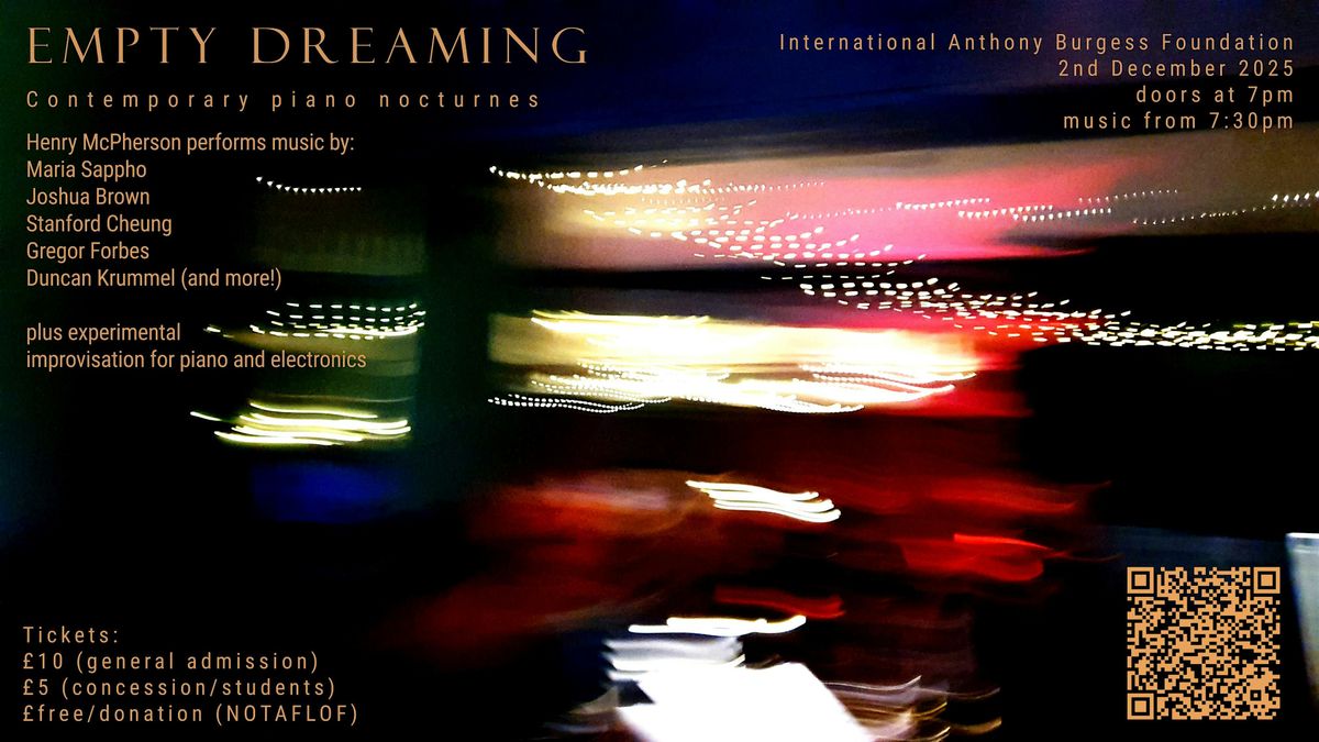 Empty Dreaming: Contemporary Piano Nocturnes, 2 December | Event in Manchester | AllEvents