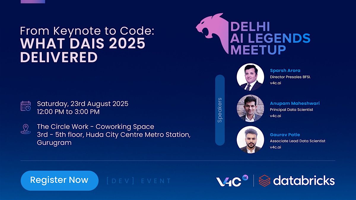 Delhi AI Legends Meetup, 23 August | Event in Gurugram | AllEvents