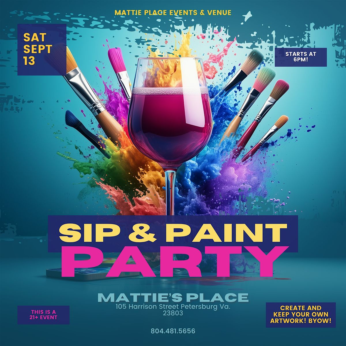Sip & Paint Party, 13 September | Event in Petersburg | AllEvents