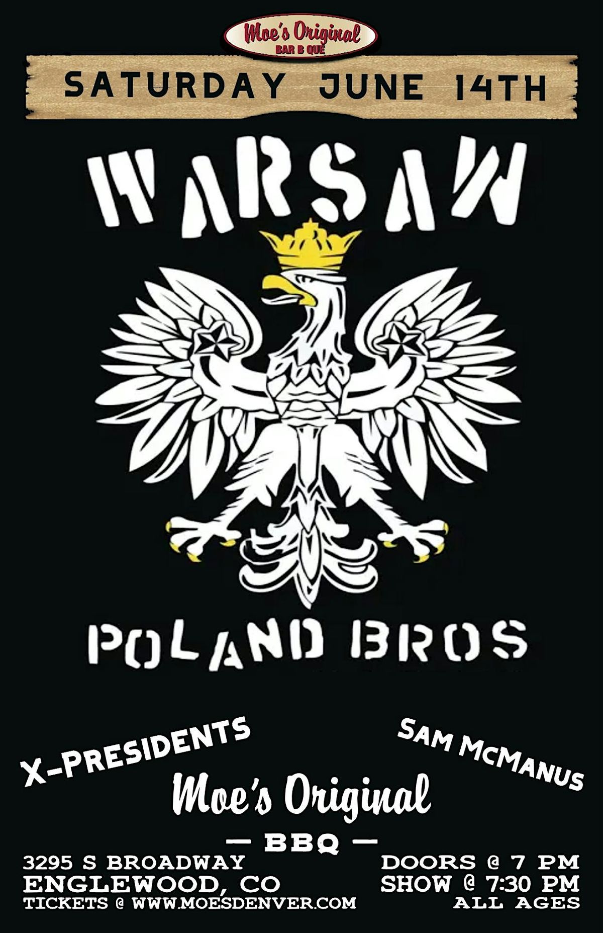 Warsaw Poland Bros w/ X-Presidents + Sam McManus, 14 June | Event in Englewood | AllEvents