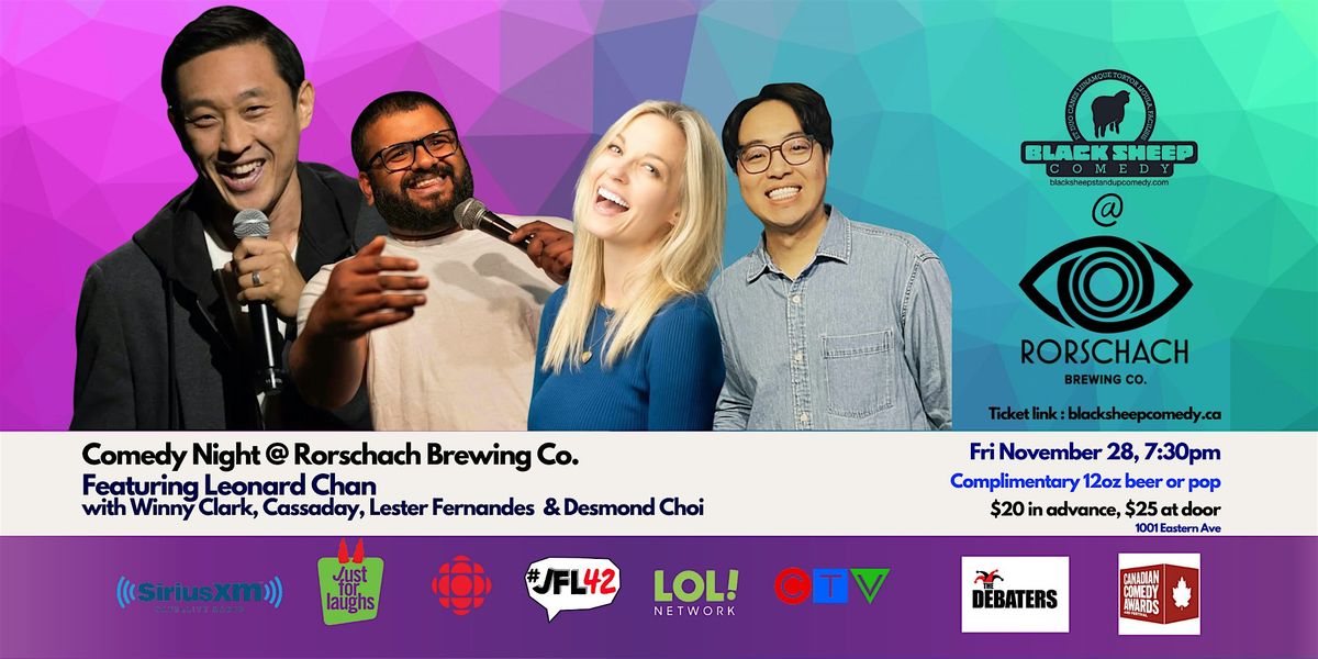 Black Sheep Comedy @ Rorschach Brewing Co. Featuring LEONARD CHAN | Event in Toronto | AllEvents