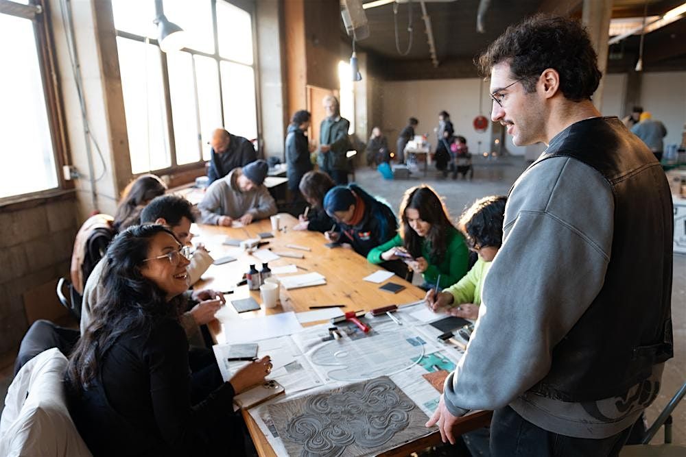 Lino printing workshop w/kutlayus