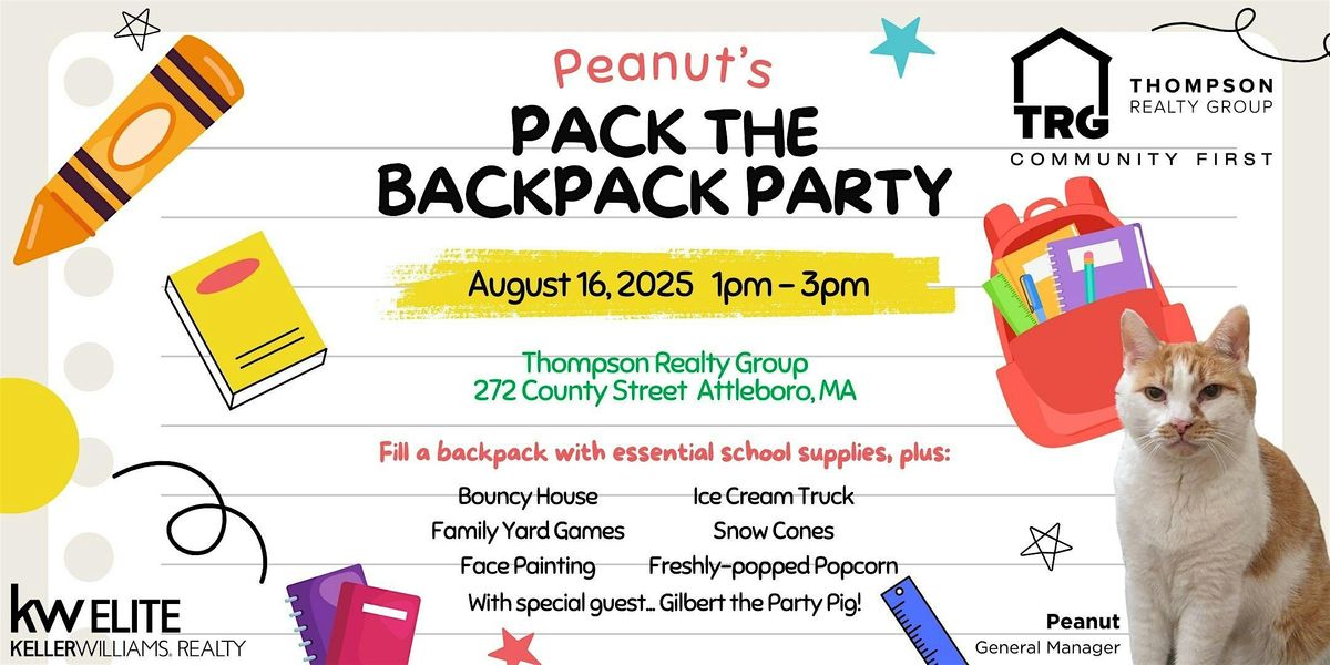 Peanut's Pack the Backpack Party!, 16 August | Event in Attleboro | AllEvents