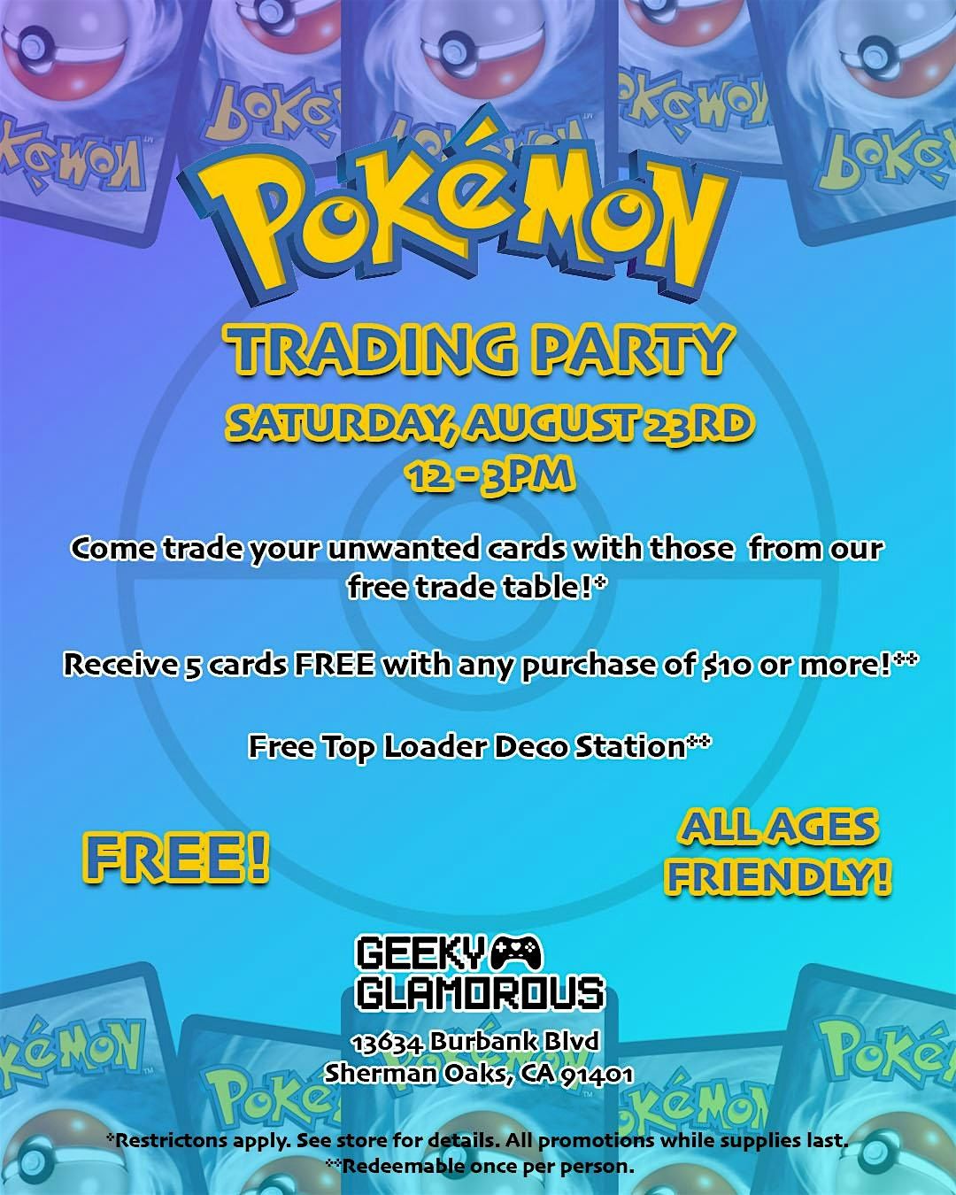 Pokémon Trading Party!, 23 August | Event in Los Angeles | AllEvents