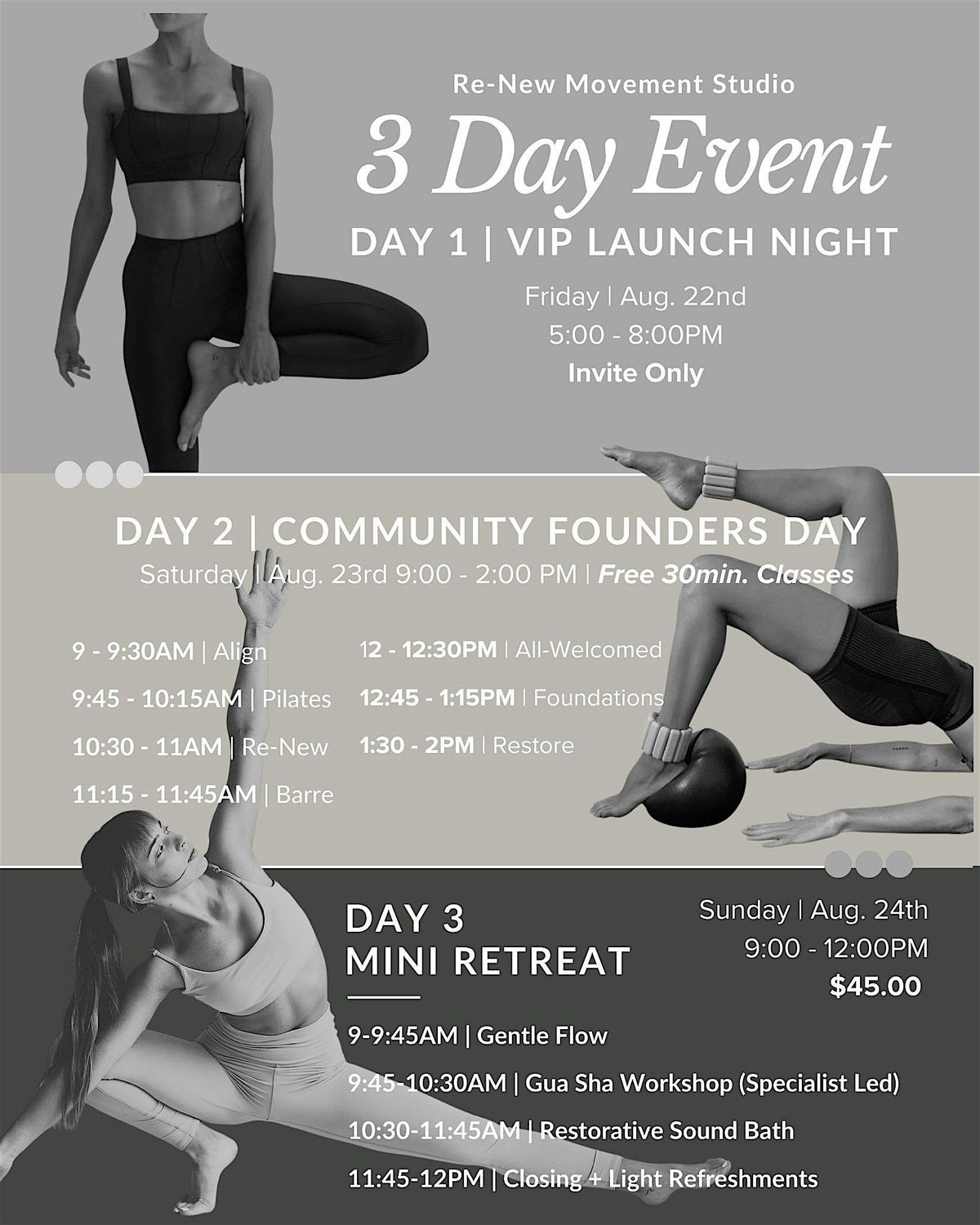 Re-New Movement Studio: Mini Retreat | Day 3, 24 August | Event in Omaha | AllEvents
