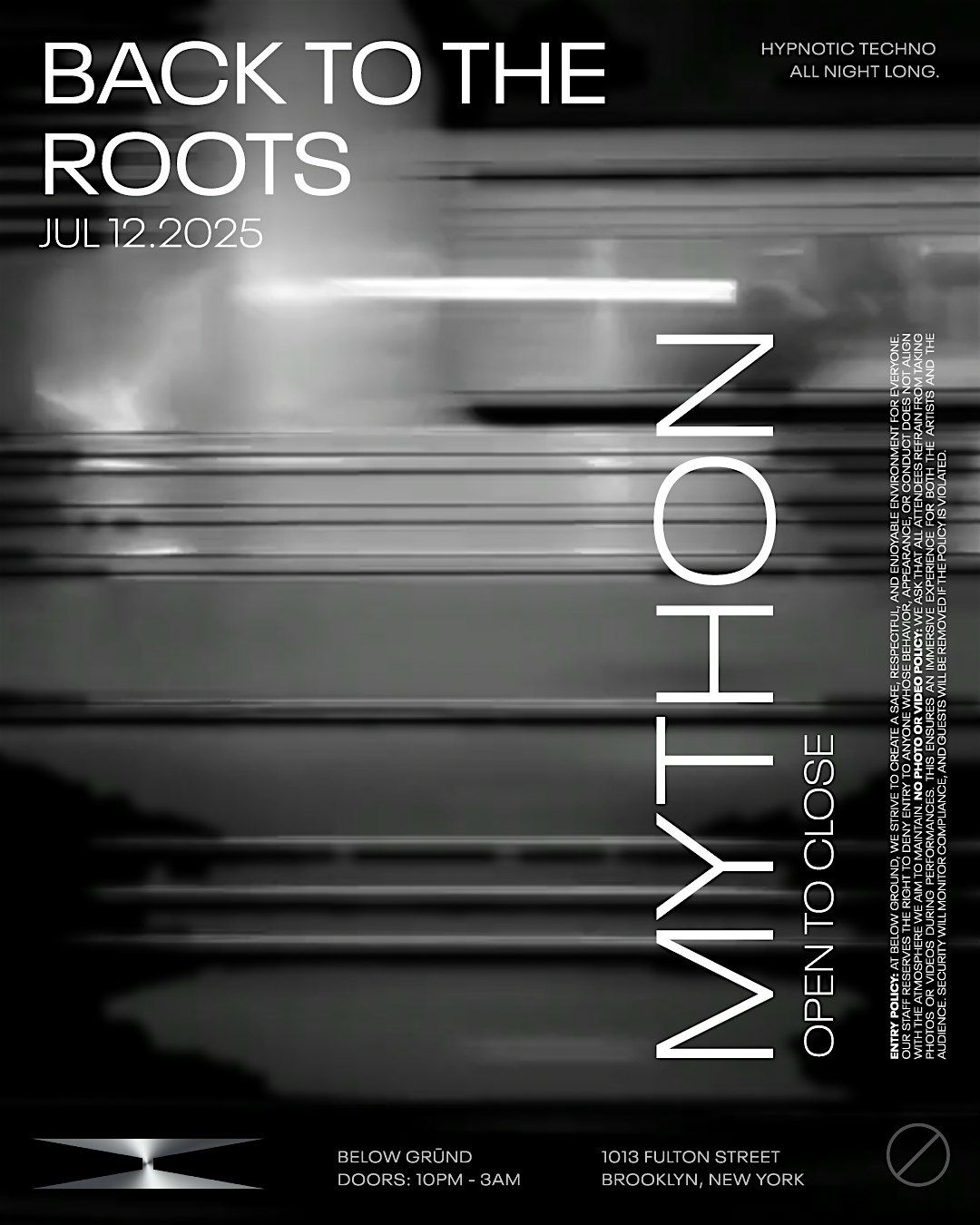 BELOW GRŪND: HYPNOTIC TECHNO WITH MYTHON, 12 July | Event in Brooklyn | AllEvents