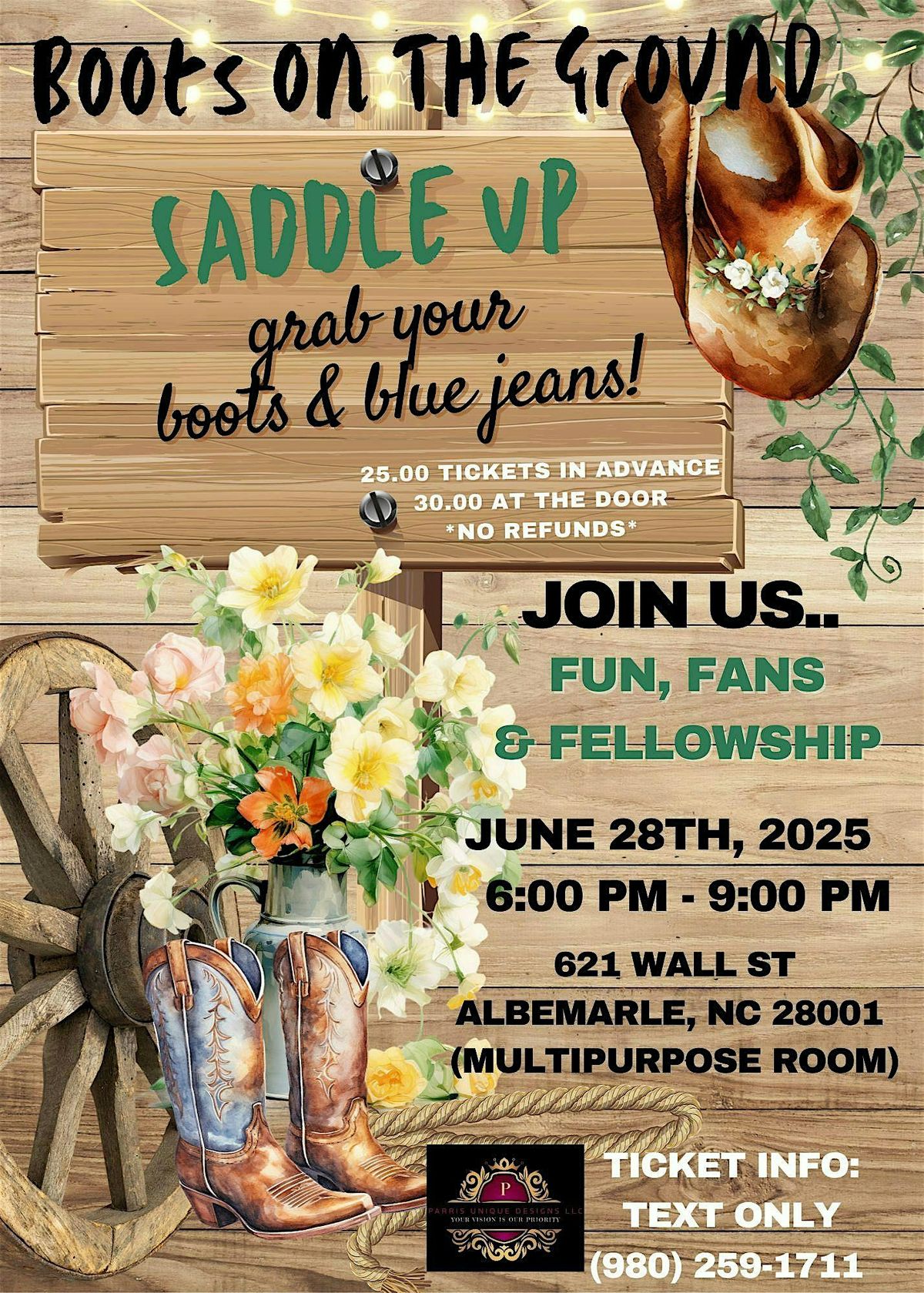 BOOTS ON THE GROUND (BOOTS & BLUE JEANS), 28 June | Event in Albemarle | AllEvents