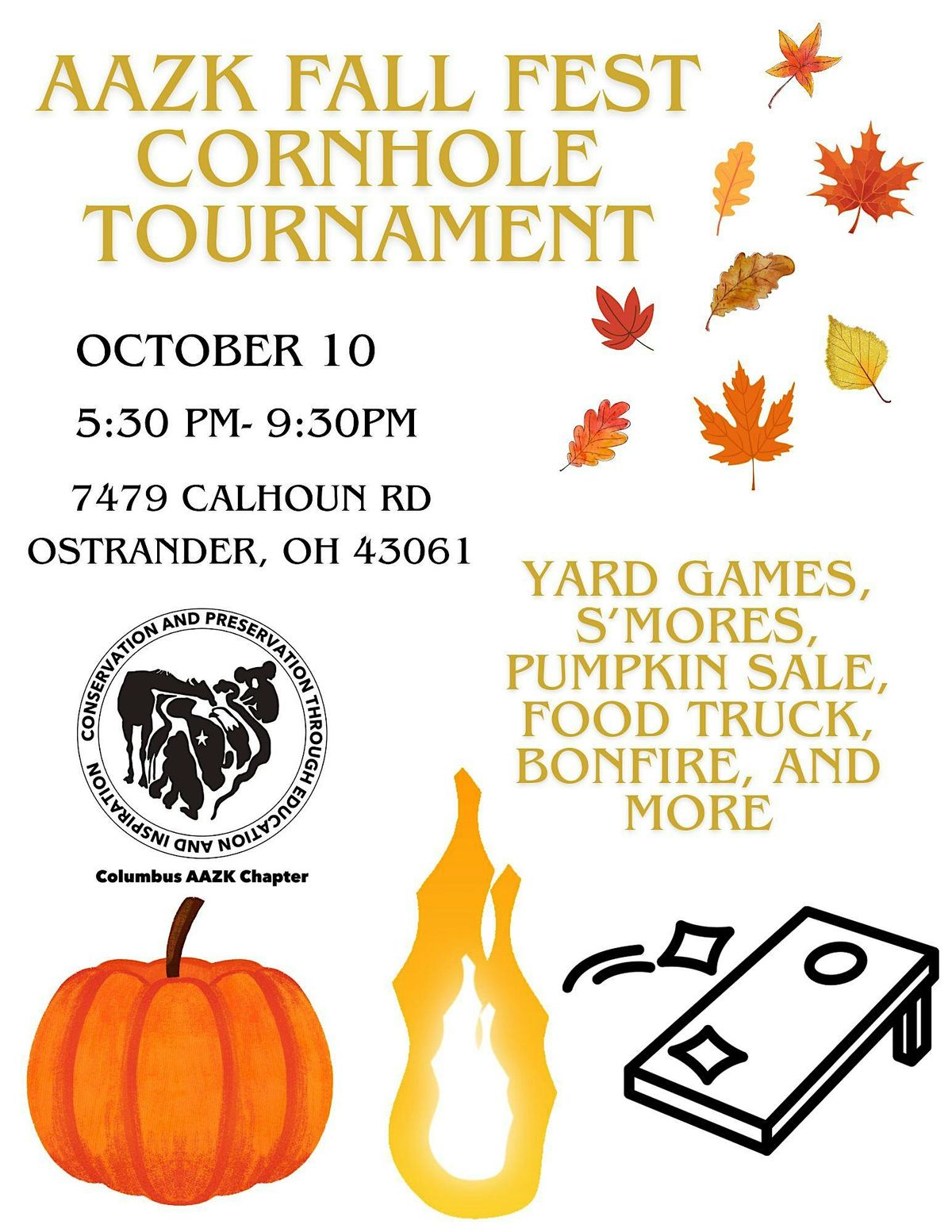 AAZK Fall Fest Cornhole Tournament, 10 October | Event in Ostrander | AllEvents