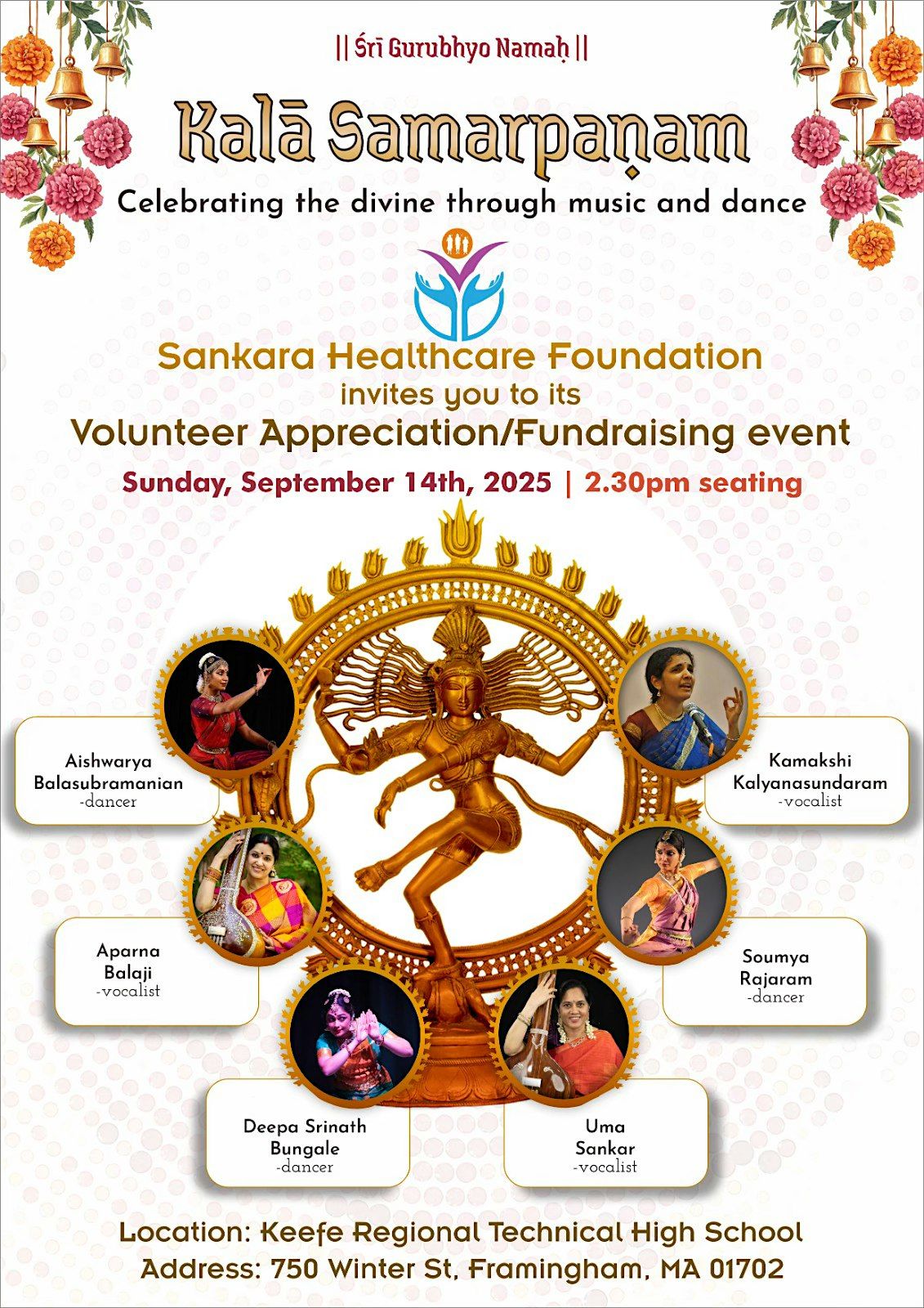 Kalā Samarpaṇam, 14 September | Event in Framingham | AllEvents