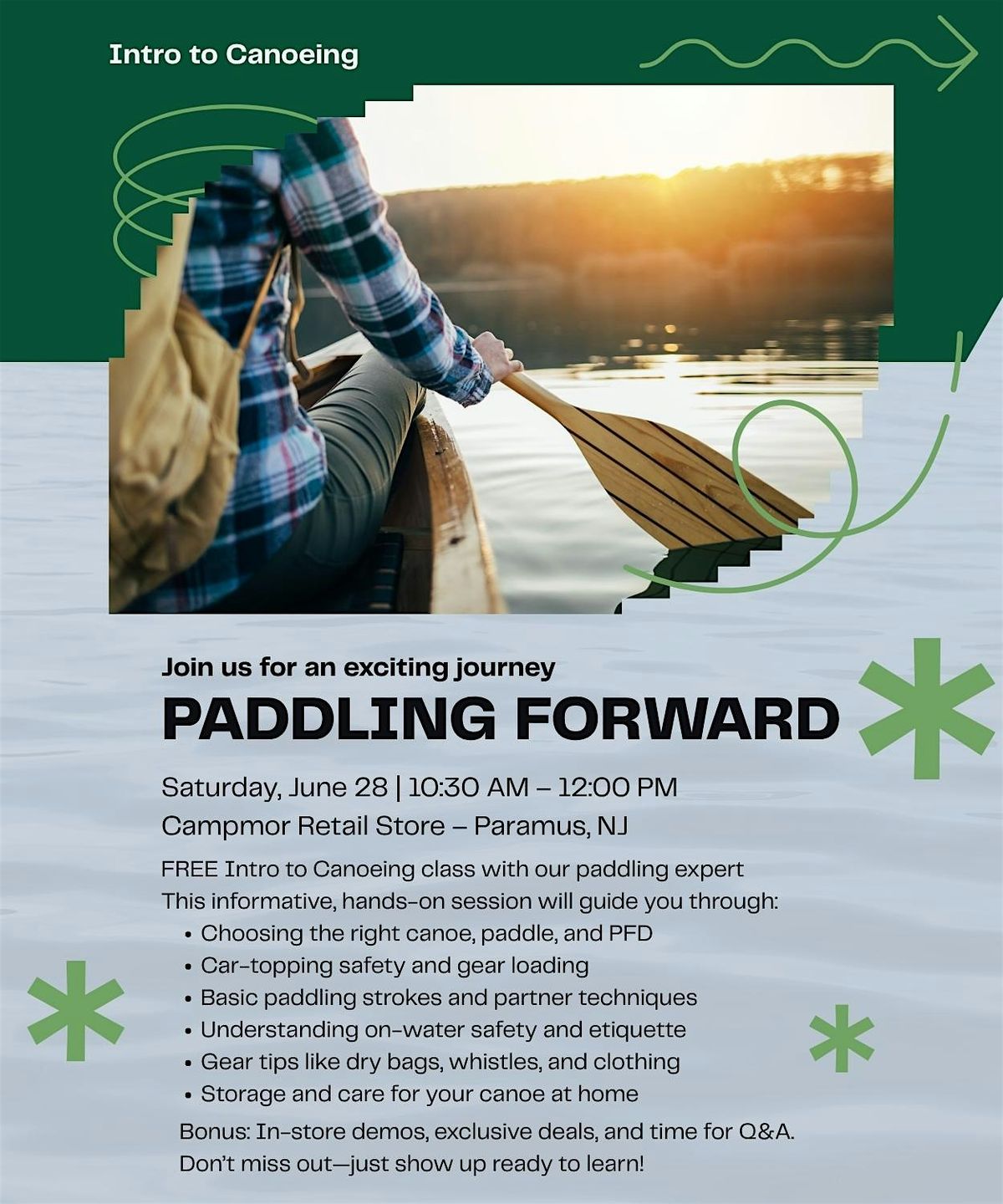 Intro to Canoeing – A Free In-Store Workshop at Campmor, 28 June | Event in Paramus | AllEvents