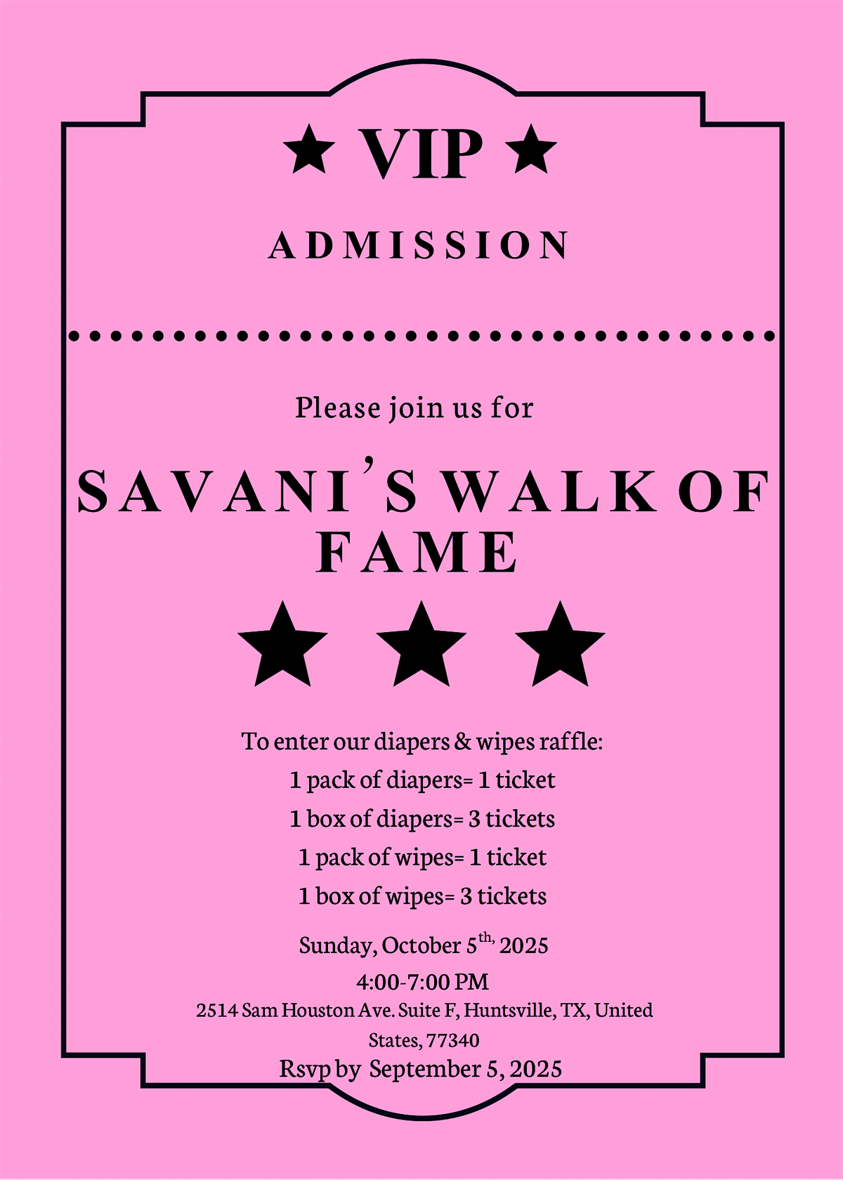 Savani’s Walk Of Fame, 5 October | Event in Huntsville | AllEvents