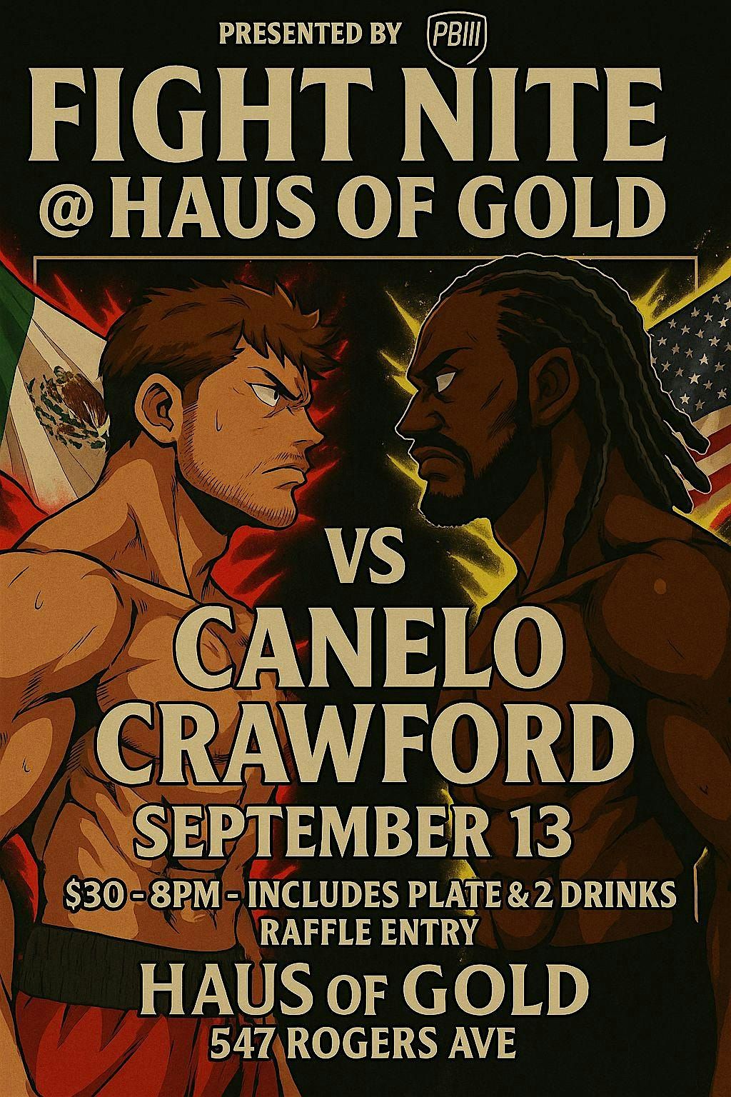 Canelo vs Crawford Fight watch Party Brooklyn NYC Haus of
