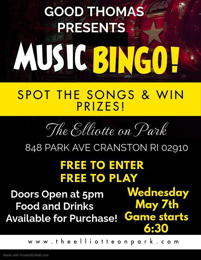 Music Bingo at The Elliotte on Park | Event in Cranston | AllEvents