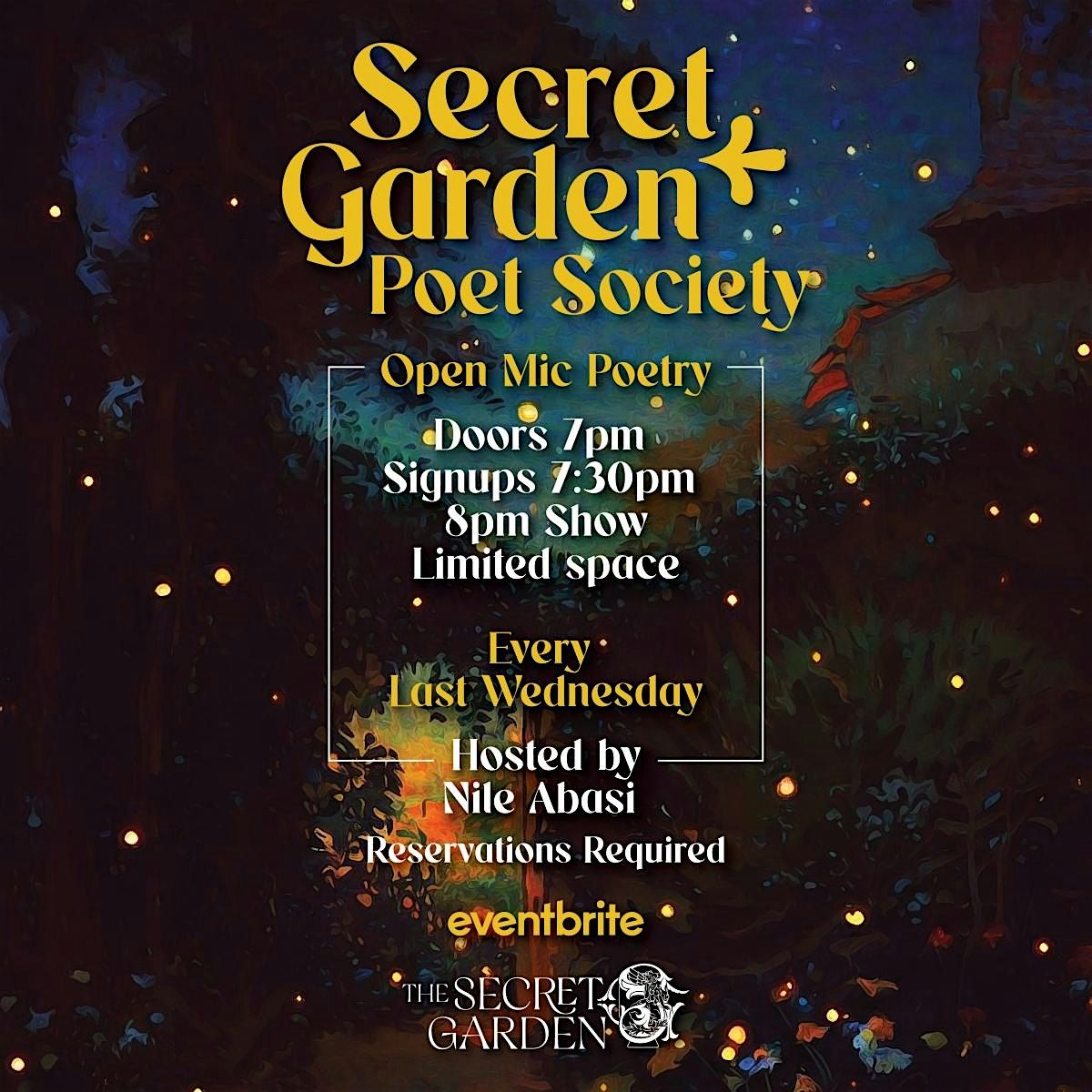 The Secret Garden Poet Society open mic, 28 May | Event in San Diego | AllEvents