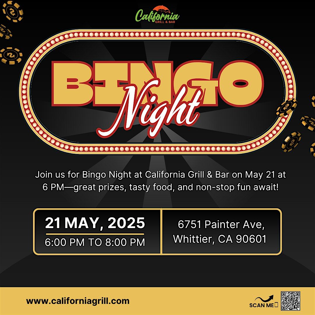 Bingo Night, 21 May | Event in Whittier | AllEvents
