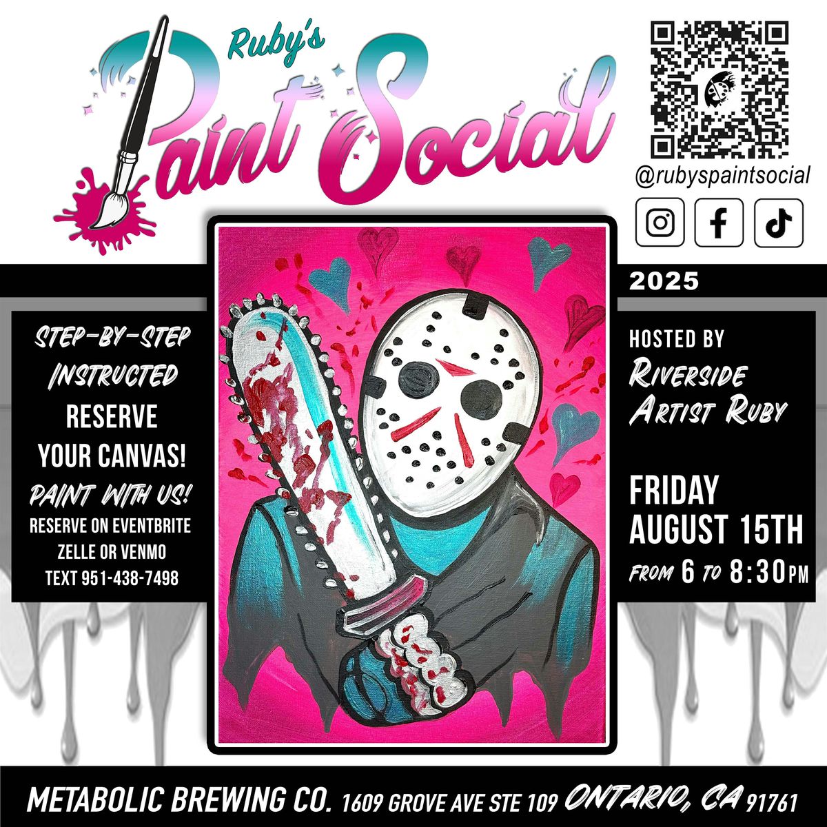Paint n  Sip Party!! Jason!! Newly Added Location!!, 15 August | Event in Ontario | AllEvents