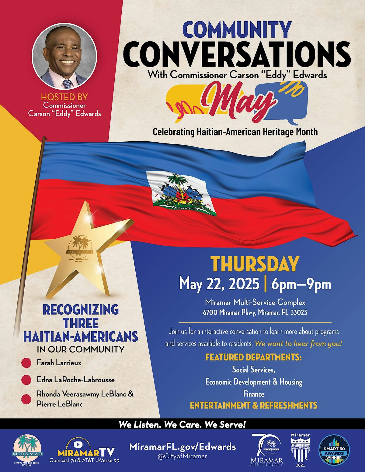 Community Conversations With Commissioner Eddy Edwards - May | Event in Miramar | AllEvents