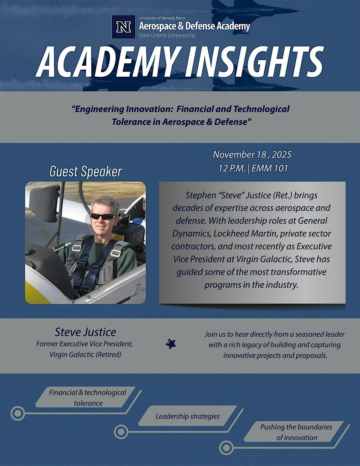 "Engineering Innovation: Financial and Technological Tolerance in Aerospace, 18 November | Event in Reno