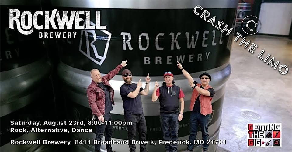 CRASH THE LIMO is Crashing Rockwell Brewery!!   Saturday 8/23/25 -  8PM, 23 August | Event in Frederick | AllEvents