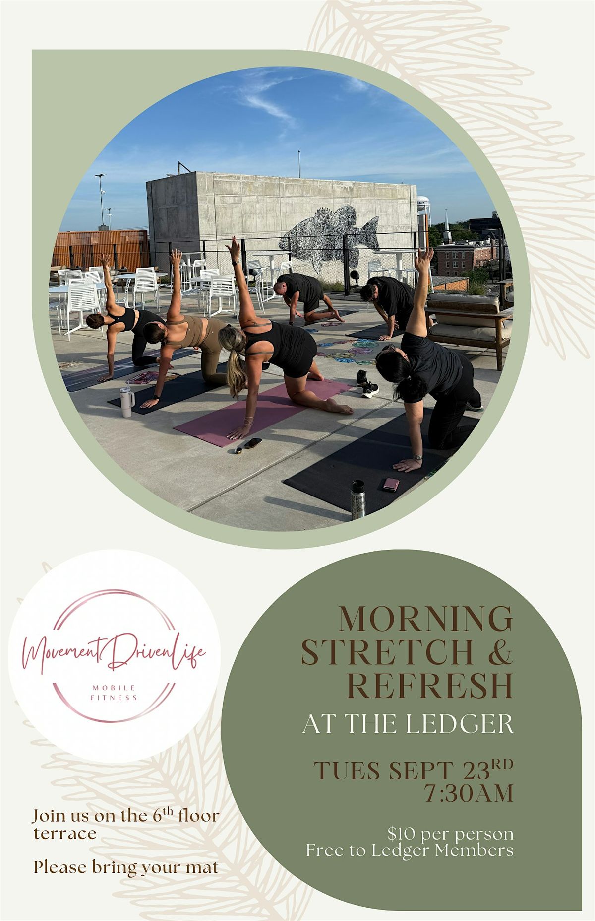 Morning Stretch & Refresh at The Ledger, 23 September | Event in Bentonville | AllEvents