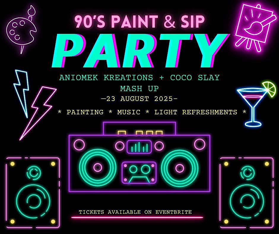 PAINT & SIP 90s STYLE, 23 August | Event in Arlington | AllEvents