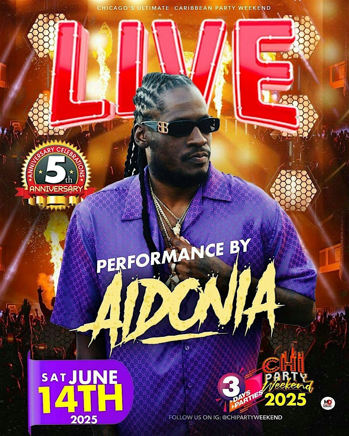 “AIDONIA LIVE IN CONCERT” CHI PARTY WEEKEND 2025, 14 June | Event in Chicago | AllEvents