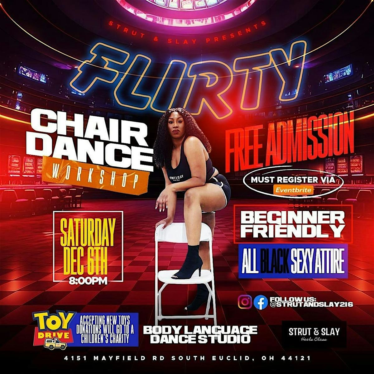 Strut & Slay Presents... Chair Dance Workshop (TOY DRIVE), 6 December | Event in South Euclid | AllEvents