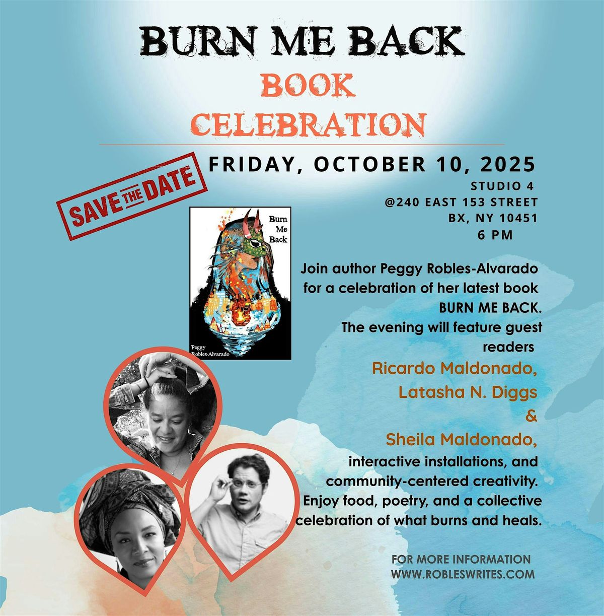 BURN ME BACK Book Celebration With Peggy Robles-Alvarado, 10 October | Event in The Bronx | AllEvents