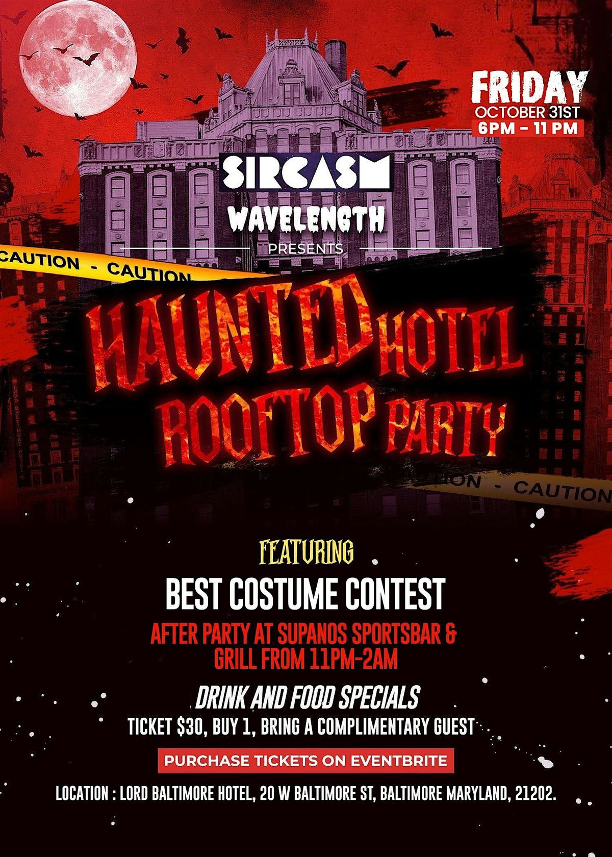 Haunted Hotel Rooftop Party: (Rain or shine), 31 October | Event in Baltimore | AllEvents