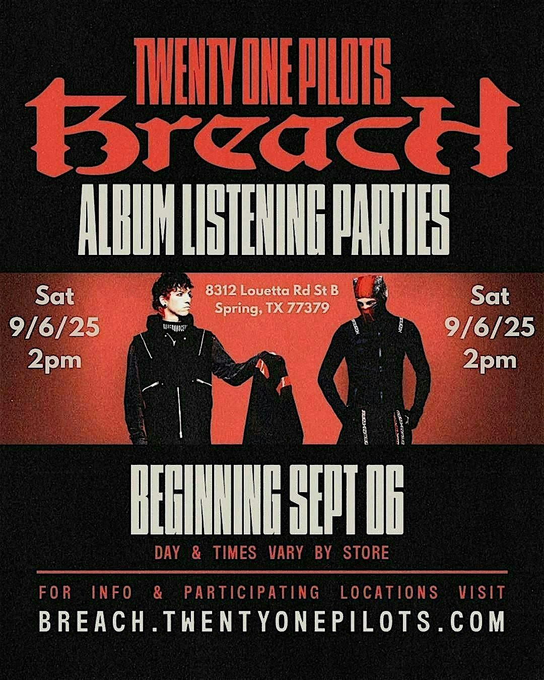 Twenty One Pilots New Album Listening Party, 6 September | Event in Spring | AllEvents