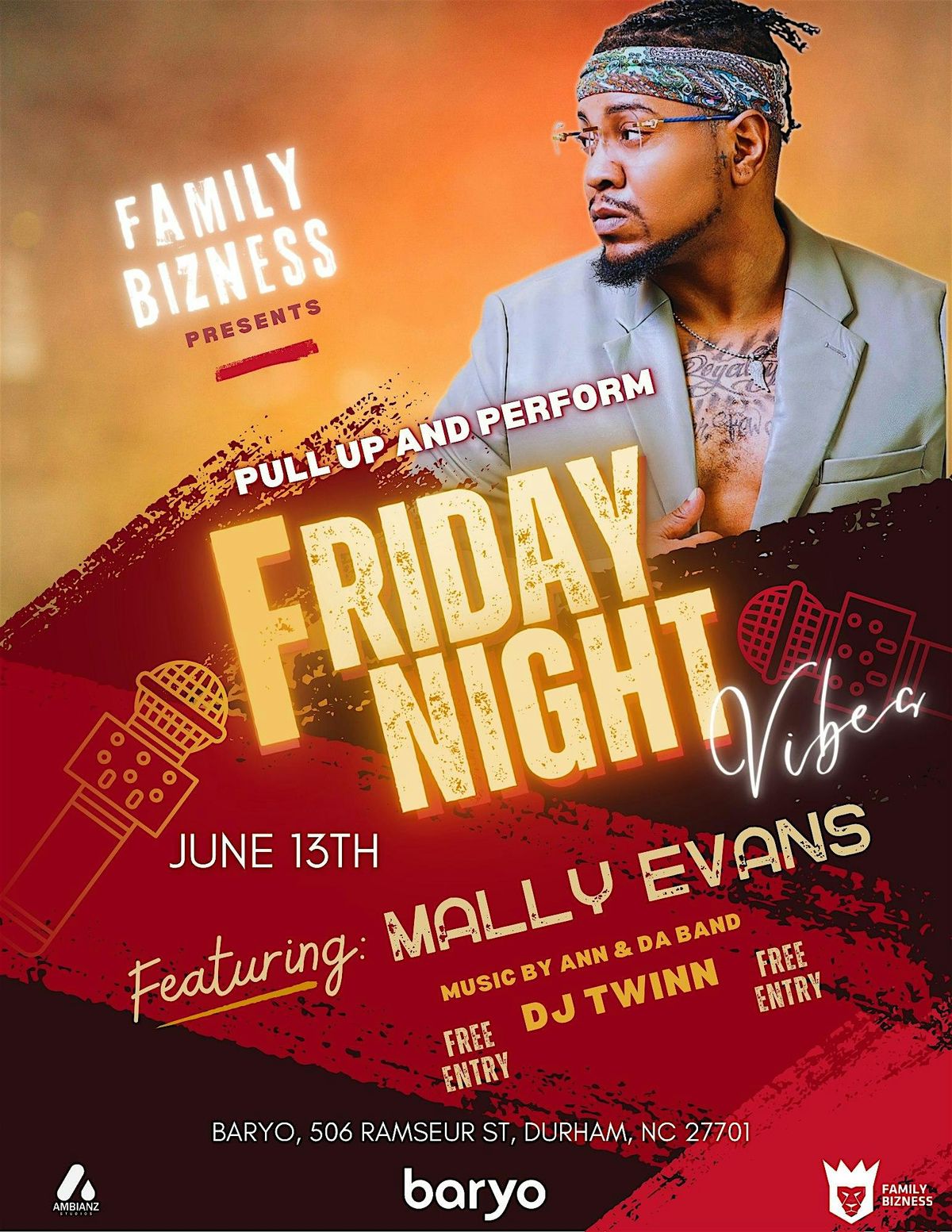 FRIDAY NIGHT VIBES: PULL UP AND PERFORM FEATURING MALLY EVANS, 13 June | Event in Durham | AllEvents
