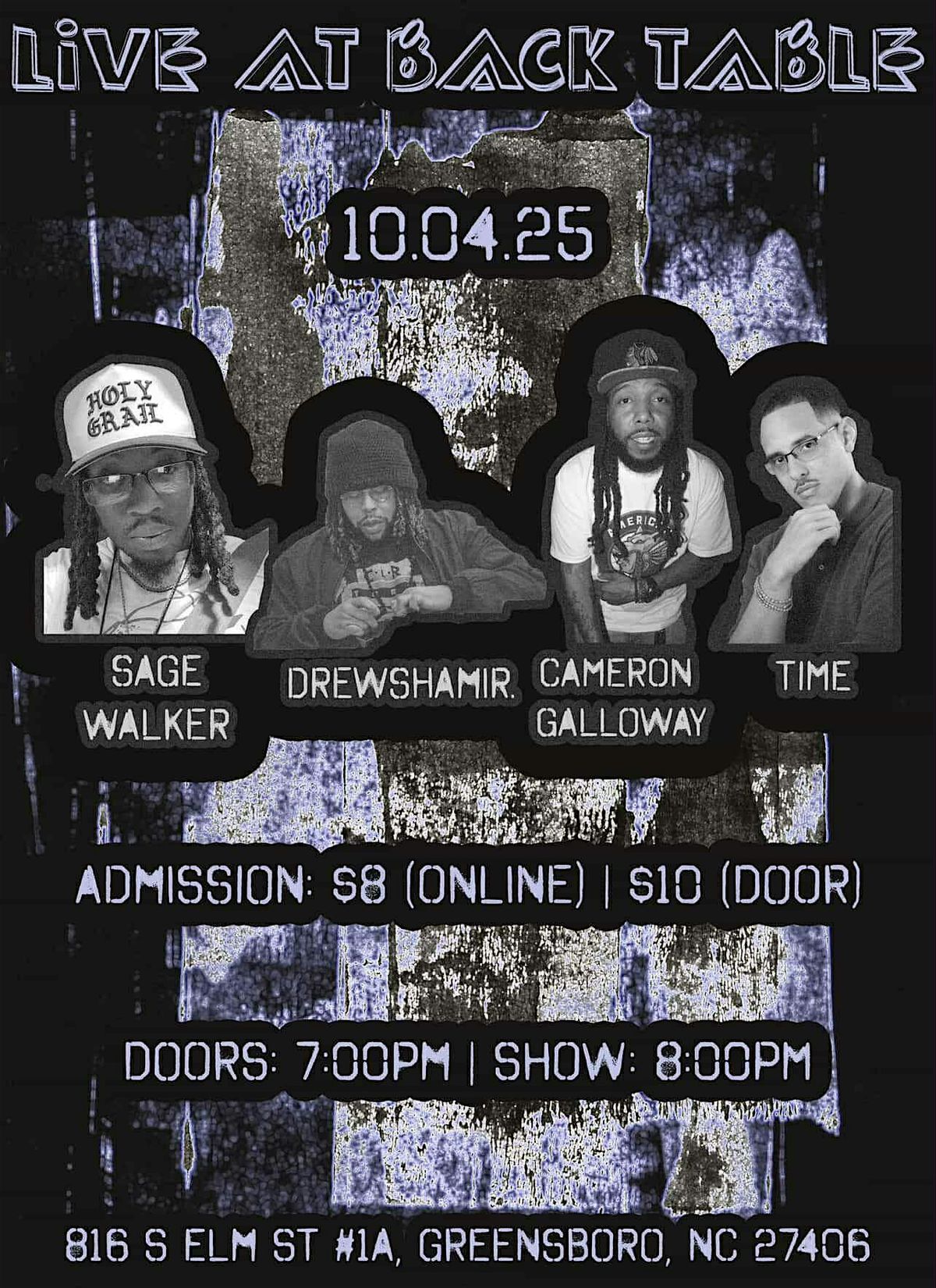 Sage Walker w/ Drew Shamir, Cameron Galloway, and Time, 4 October | Event in Greensboro | AllEvents